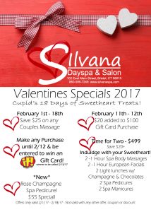 valentines day, spa, valentines, valentine, spa package, spa day, couples massage, gift card, bristol, bristol ct, connecticut, silvana, salon,